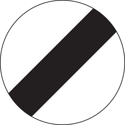 National speed limit road sign