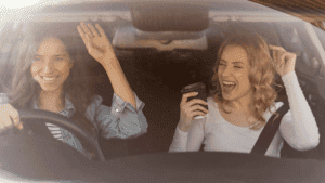 Young driver passed driving test