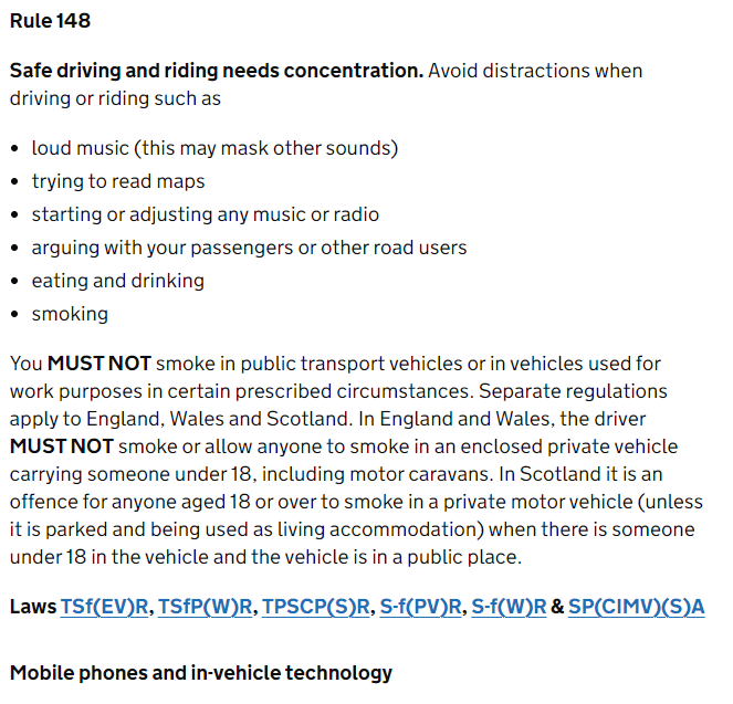 Rule 148 of the Highway Code