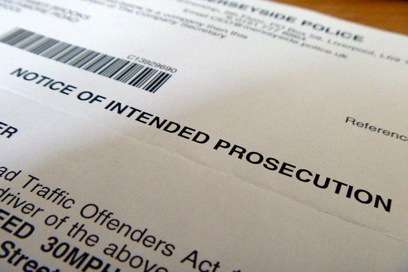 Notice of intended prosecution