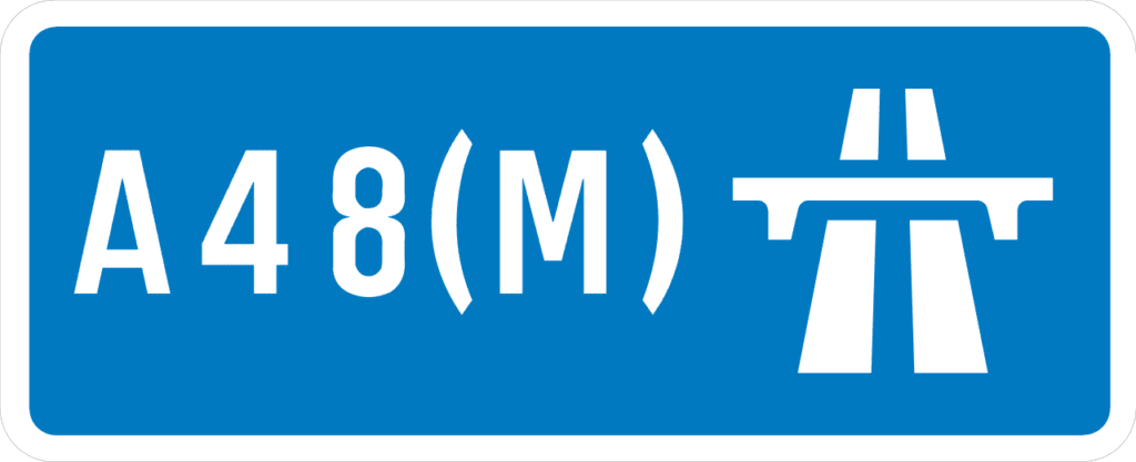 Motorway Sign With Blue Background Motorway sign with blue background