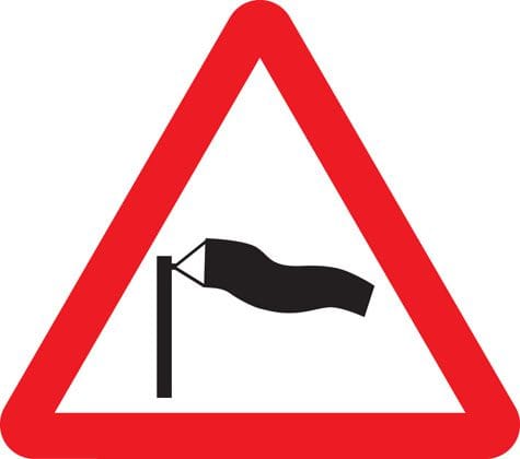Warning Sign Side Winds Common hazards to look out for when doing a hill start