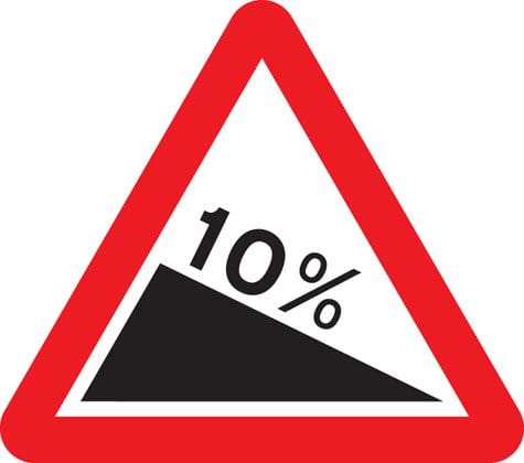 Warning Sign Steep Hill Downwards Warning sign steep hill downwards