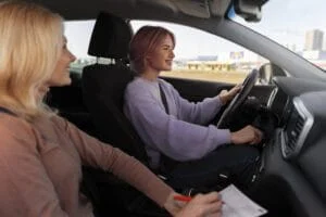 Female driving instructor